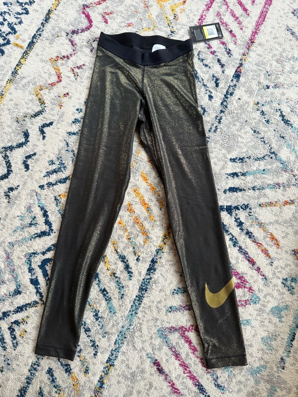 Nike Women’s Black/Gold Shimmer Leggings